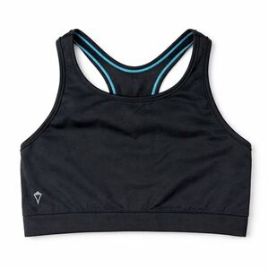 Ivivva Lululemon Girls Size 12 Black Racerback Sports Bra Mesh Trim